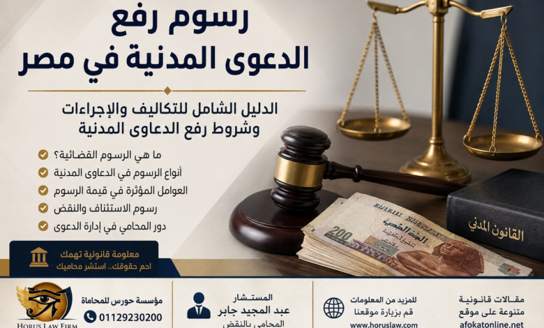 رسوم رفع الدعوى المدنية في مصر