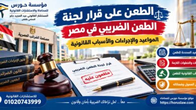 الطعن على قرار لجنة الطعن الضريبي في مصر | المواعيد والإجراءات والأسباب القانونية