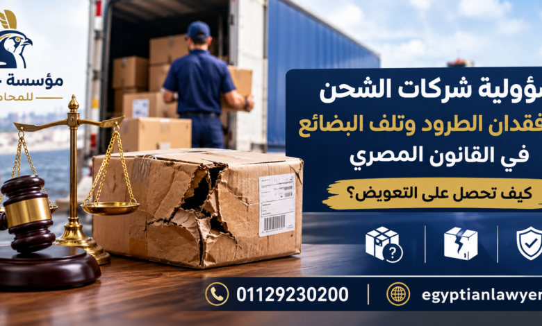 مسؤولية شركات الشحن عن فقدان الطرود وتلف البضائع في القانون المصري | كيف تحصل على التعويض؟